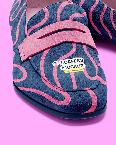 Pair of Suede Loafers Mockup
