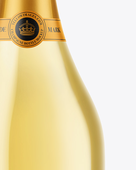 Clear Glass White Champagne Bottle Mockup