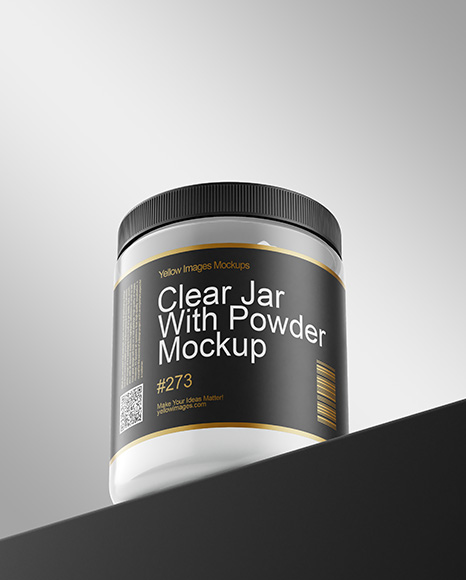 Clear Jar With Powder Mockup