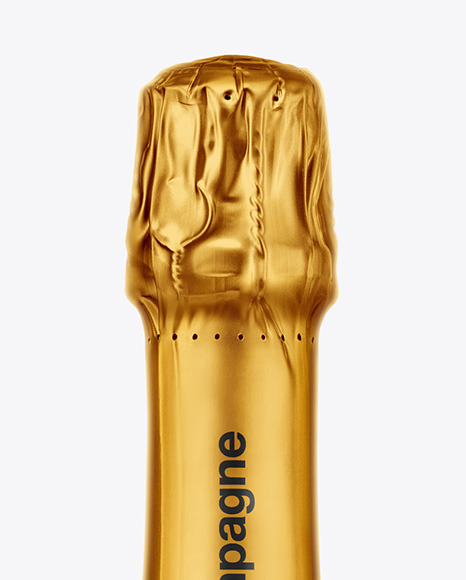 Dark Glass Champagne Bottle Mockup