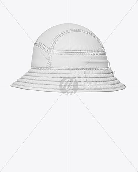 Twill Bucket Hat Mockup - Side View
