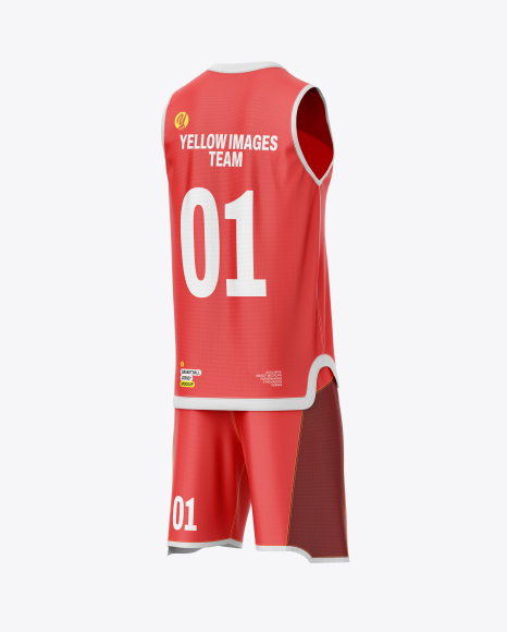 Basketball Kit Mockup - Back Half Side View