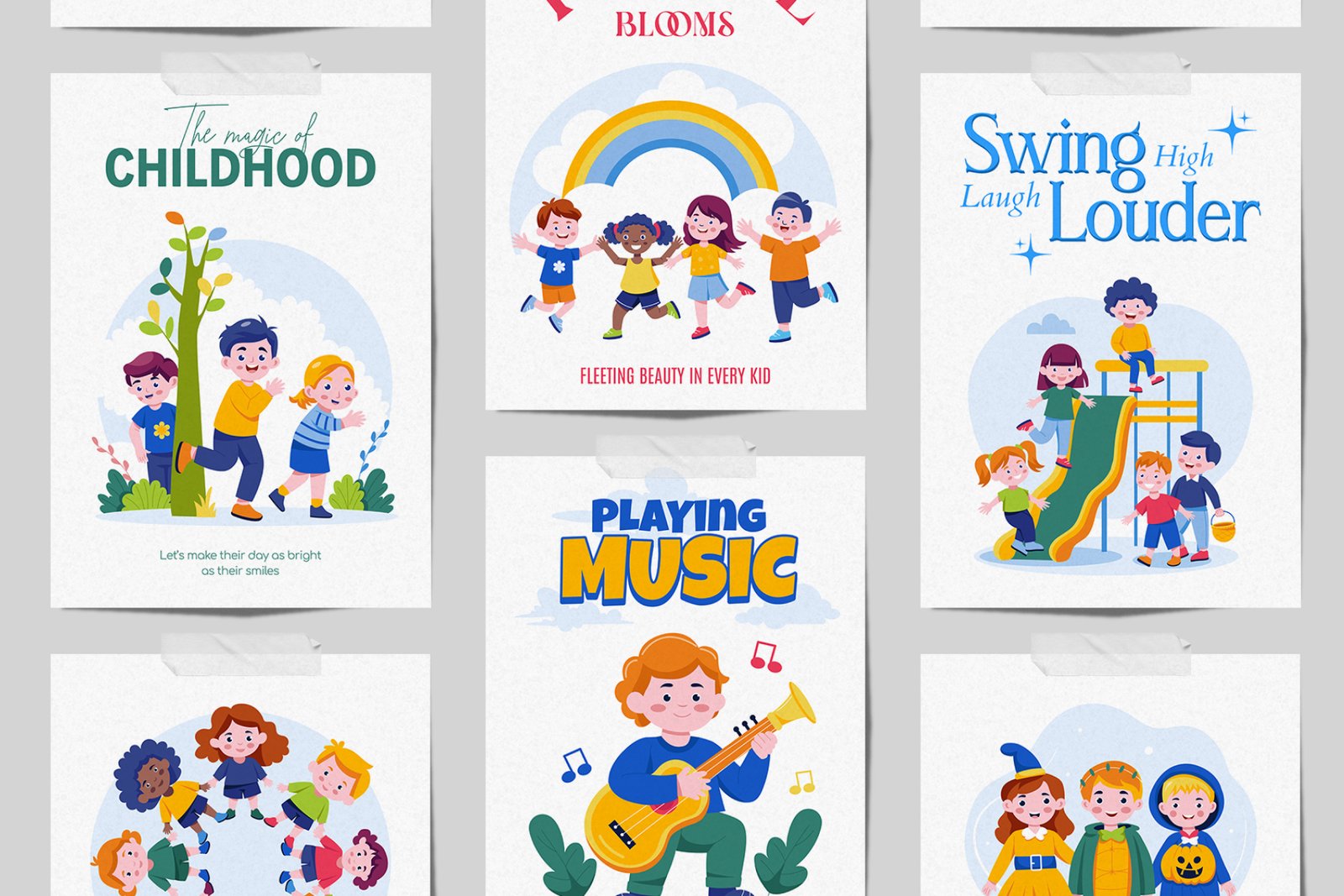 Childrens Day Illustration Set