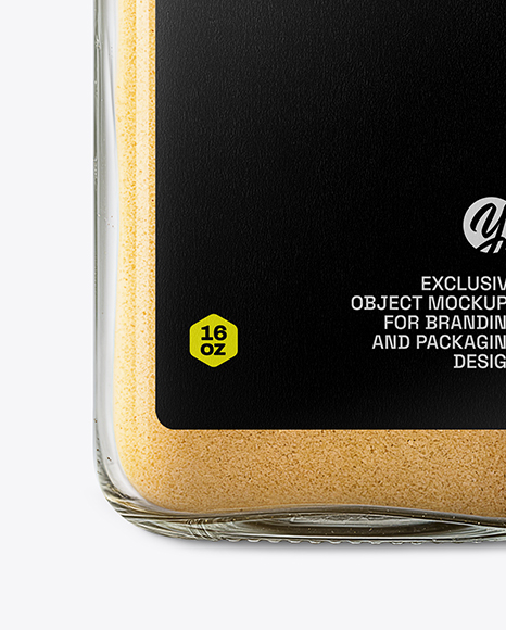 Clear Glass Jar with Ground Ginger Mockup