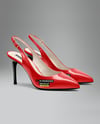Pair of Glossy Slingbacks Mockup