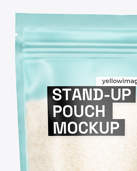 Frosted Stand-Up Pouch w/ Rice Mockup