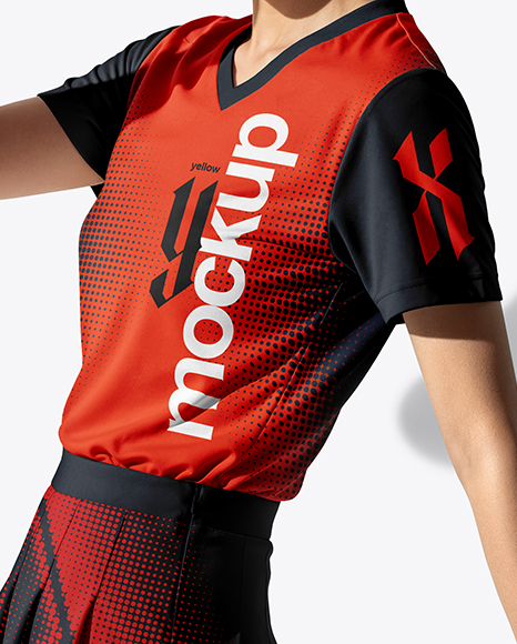 Asian Woman Wearing Table Tennis Uniform Mockup