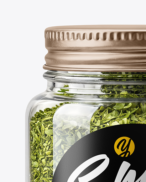 Plastic Jar with Parsley Flakes Mockup