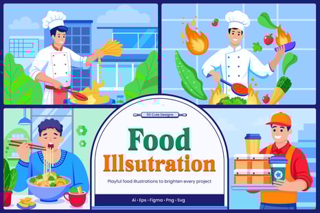 Food Illustration Art Set - Graphics