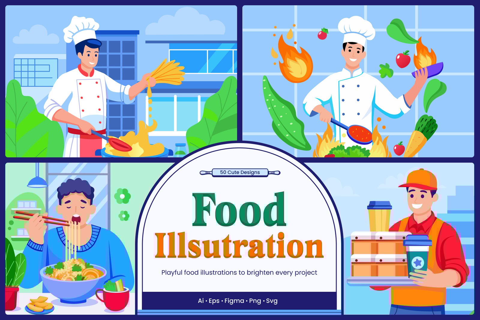 Food Illustration Art Set