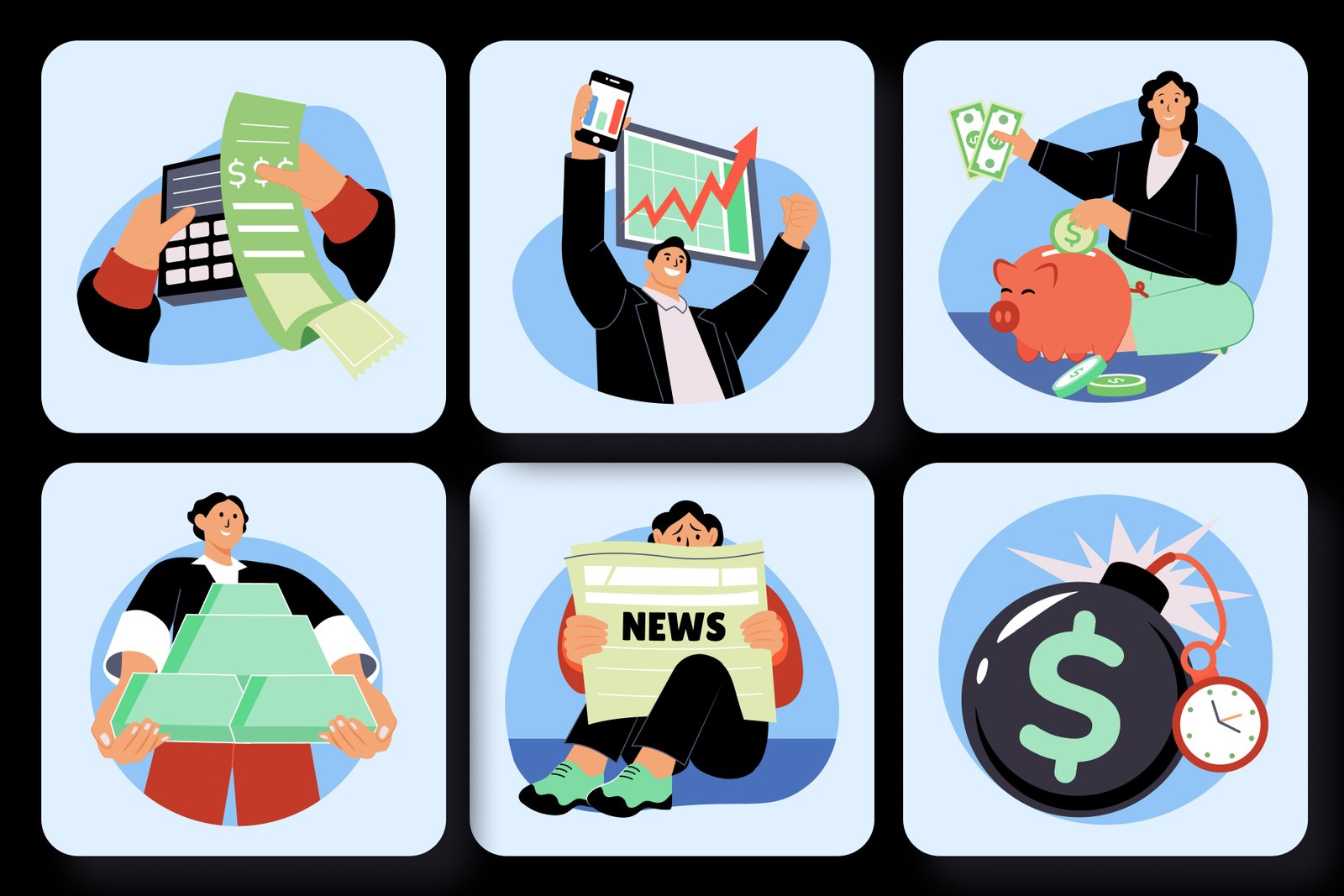 Inflation and Investment Illustration Set