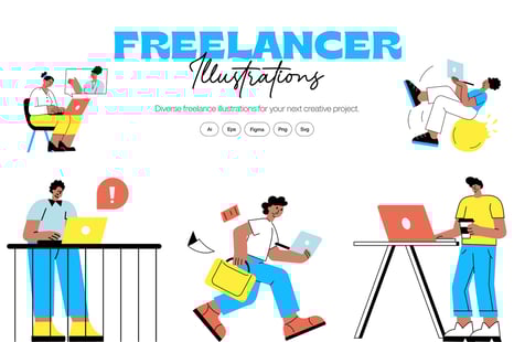 Freelancer Illustration Art Set - Graphics