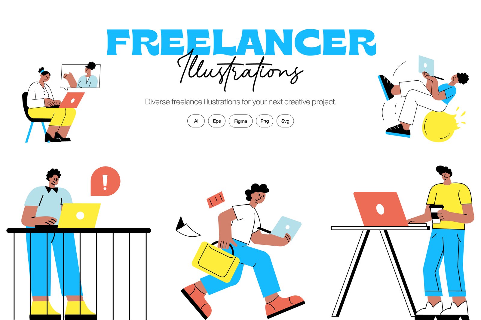 Freelancer Illustration Art Set
