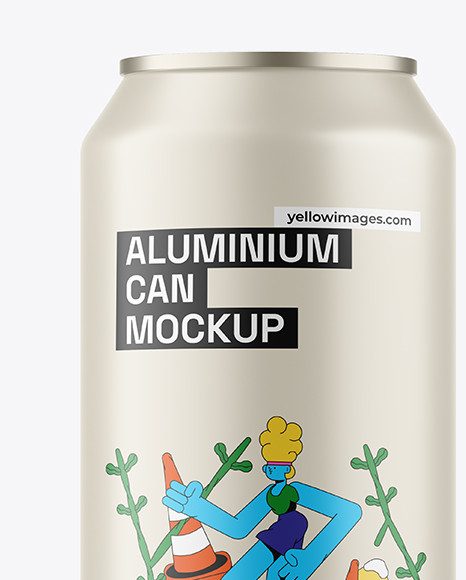 440ml Matte Aluminium Drink Can Mockup