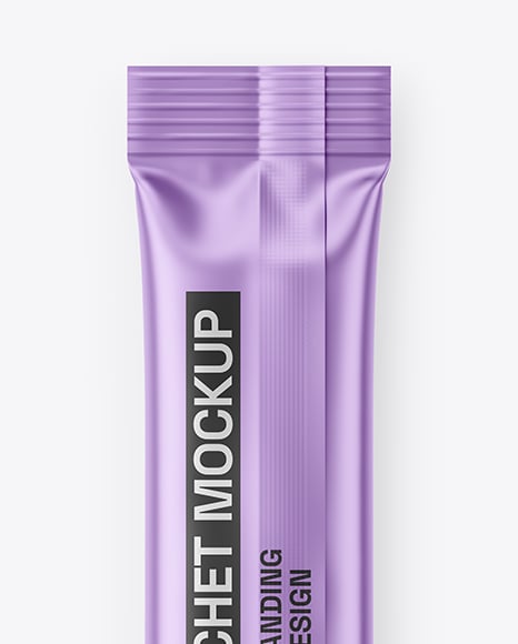 Matte Metallic Stick Sachet Mockup