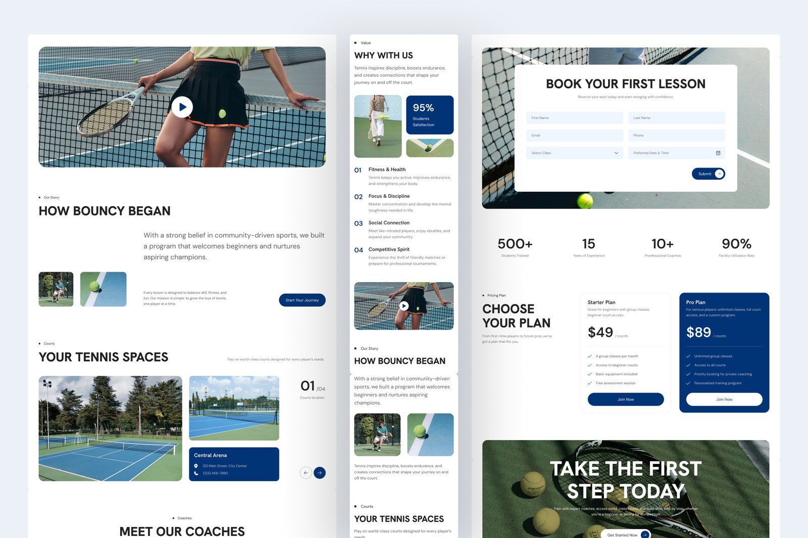 Bouncy - Tennis Academy Website UI Figma Template