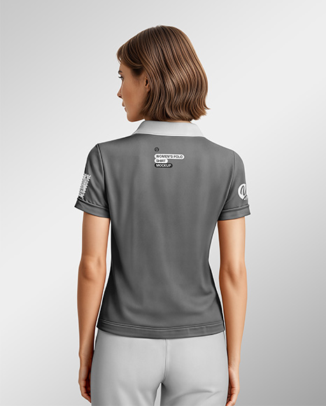 A Woman Wearing a Polo Shirt and Pants Mockup