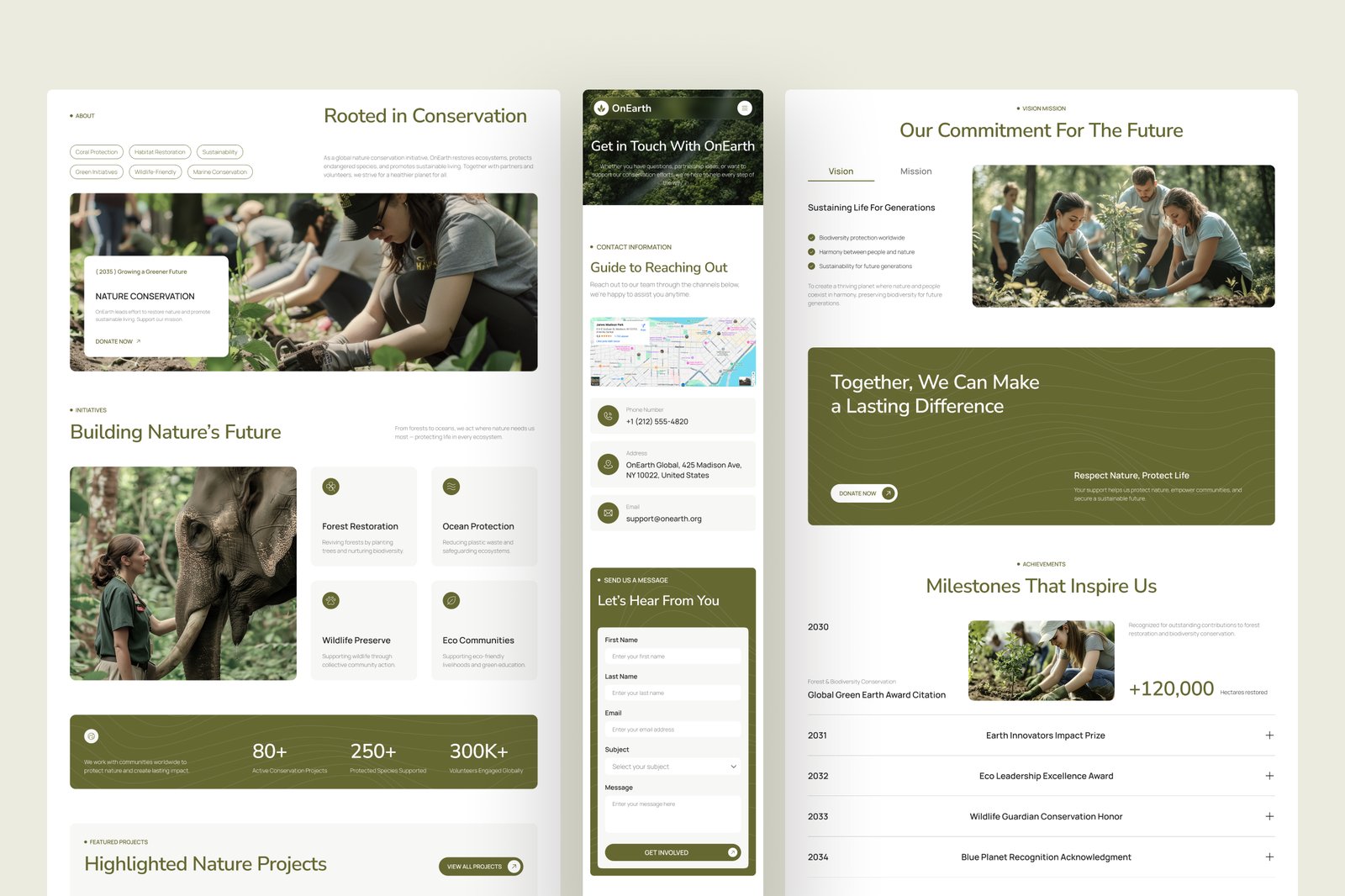 OnEarth - Nature Conservation Website UI Figma Template