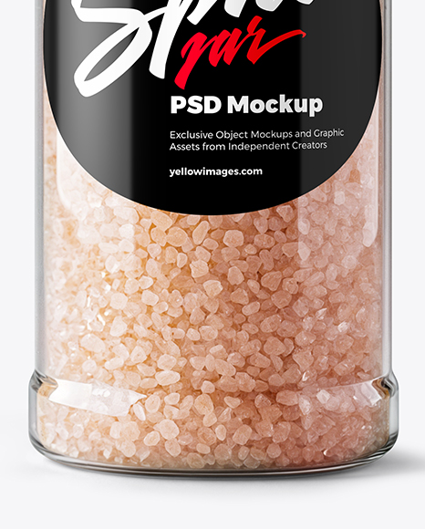 Plastic Jar with Pink Himalayan Salt Mockup