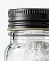 Glass Jar with Coarse Sea Salt Mockup
