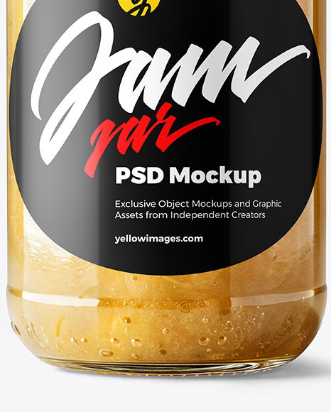 Glass Jar with White Grape Jam Mockup