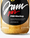 Glass Jar with White Grape Jam Mockup