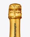 Green Glass Red Champagne Bottle Mockup