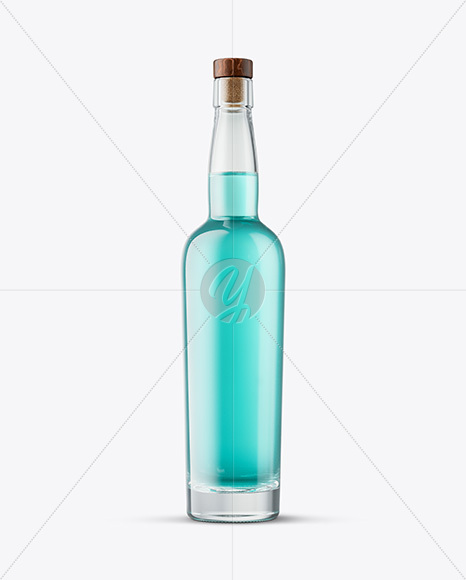 Tall Clear Glass Liquor Bottle Mockup