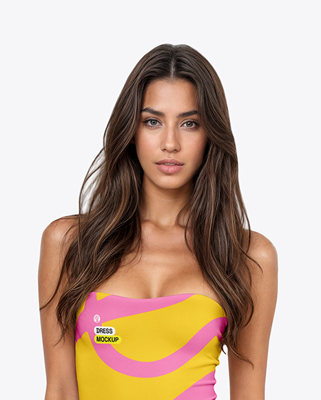 Woman Wearing Tight Dress Mockup