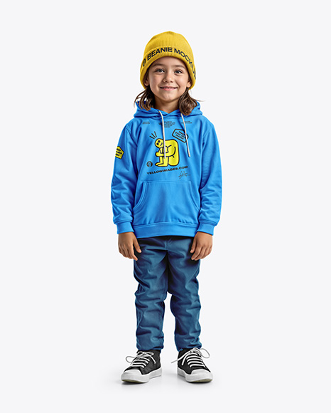 Boy Wearing a Hoodie and Beanie Hat Mockup - Realistic+Hoodie+Mockup.+Black+Sweatshirt,+White+Urban+...