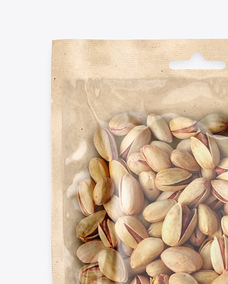 Kraft Package with Pistachios Mockup