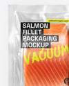 Clear Plastic Flow-Pack with Salmon Fillet Steak Mockup