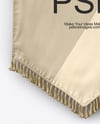 Vertical Flag With Wooden Pole Mockup