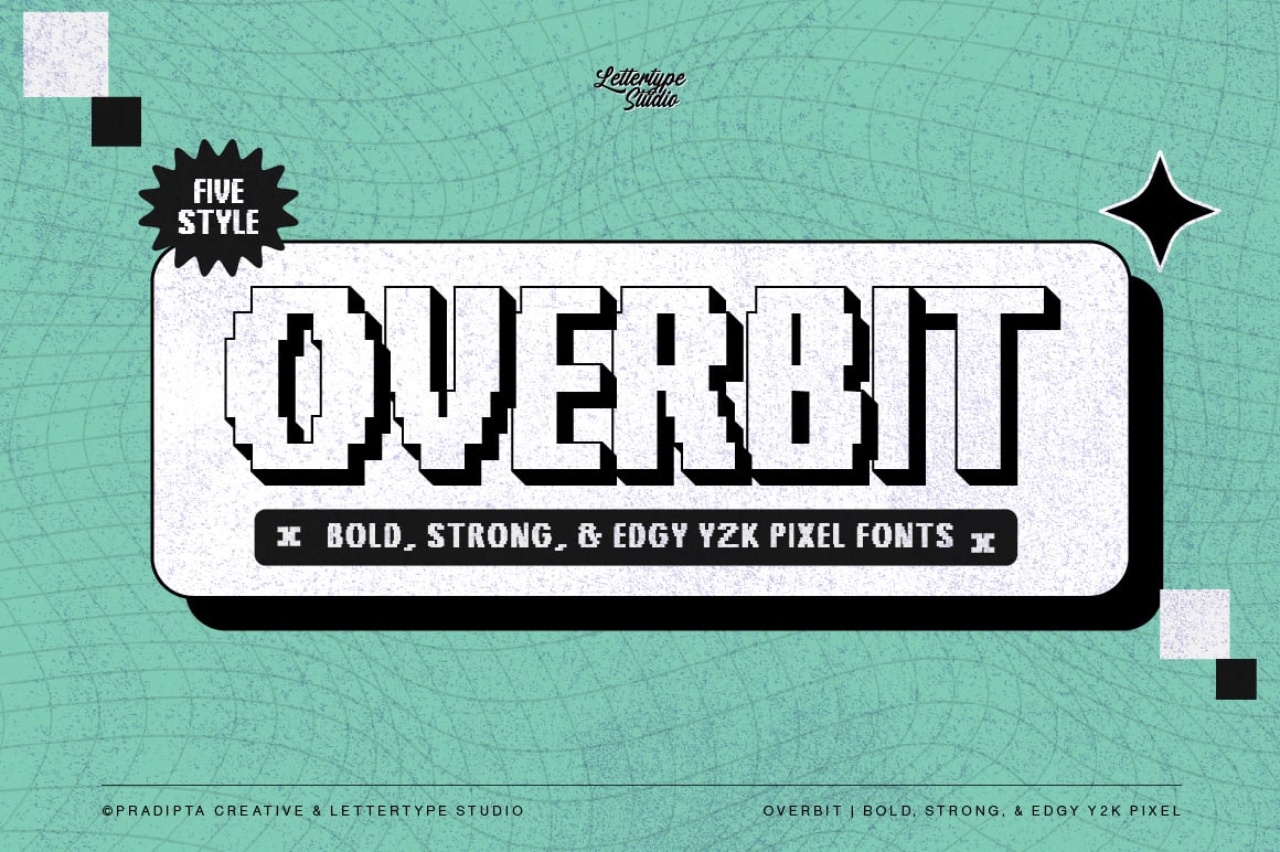 Overbit Bold &amp; Strong Edgy Y2K Pixel Font