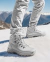Pair of Hiking Boots on Woman's Legs Mockup
