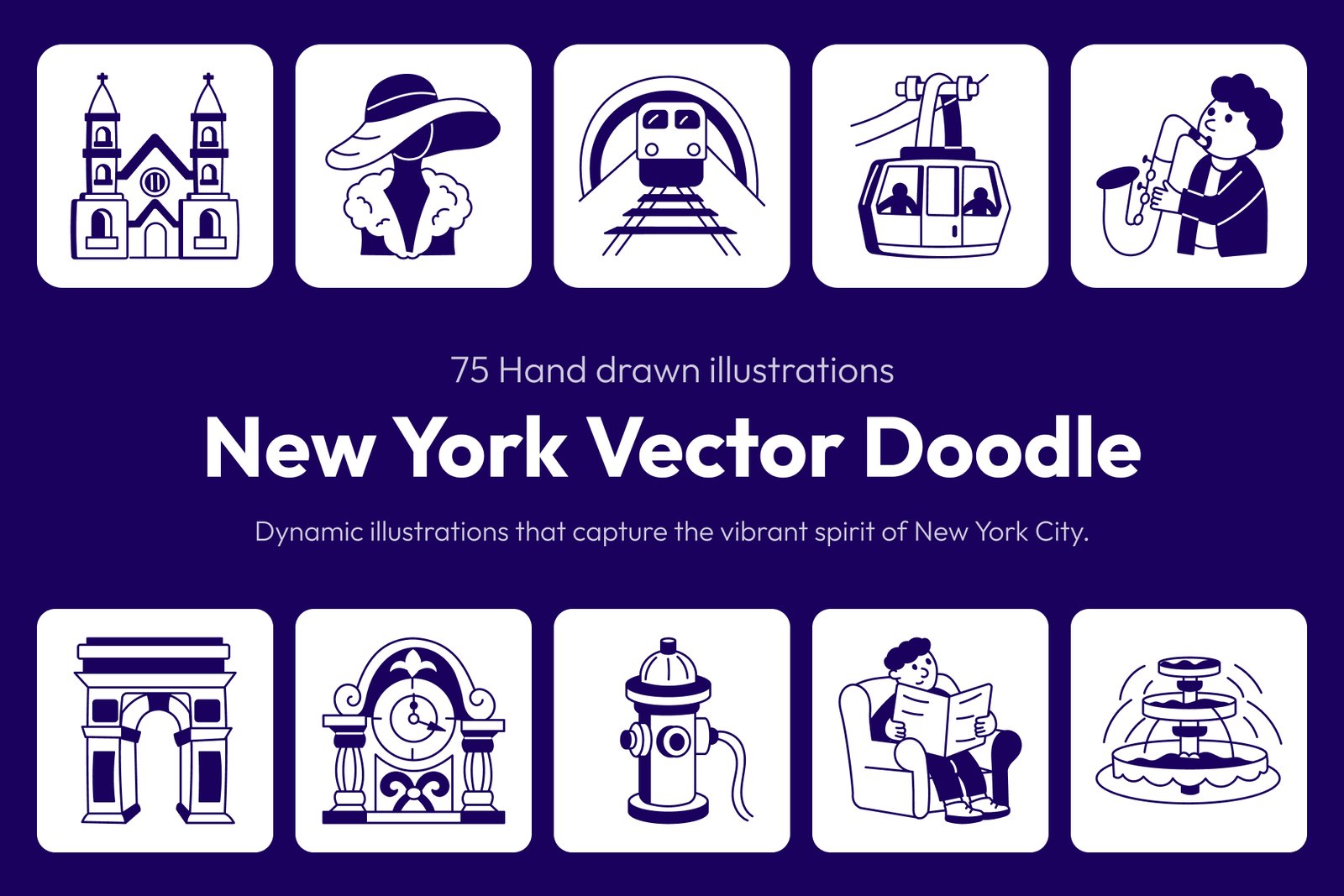 New York Vector Drawing Set