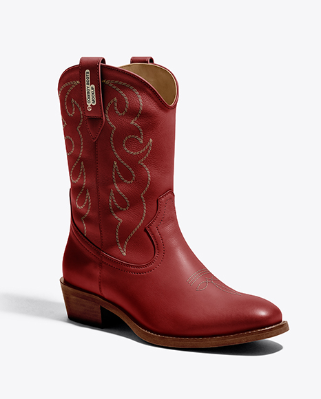 Women's Cowboy Boot Mockup - Shoe mockups