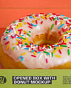 Opened Kraft Box w/ Donut Mockup