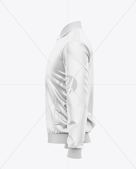 Satin Varsity Zip-Up Jacket Mockup