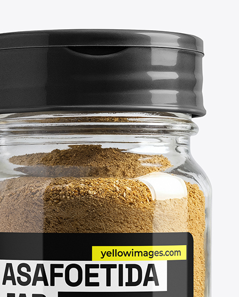 Glass Jar with Asafoetida Spice Mock