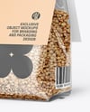 Transparent Package with Buckwheat Mockup