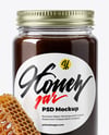 Glass Jar with Buckwheat Honey Mockup