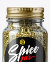 Glass Spice Jar with Oregano Mockup