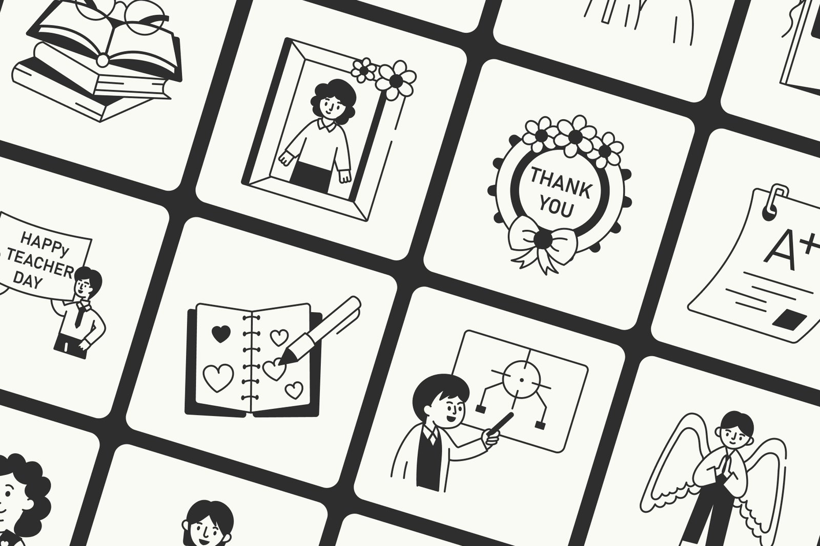 Happy Teachers Day Drawing Set
