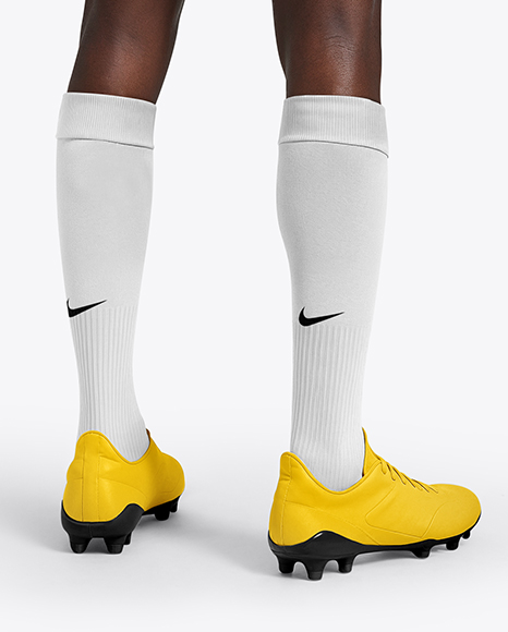 Soccer Player Wearing Polo Collar Jersey and Shorts Mockup