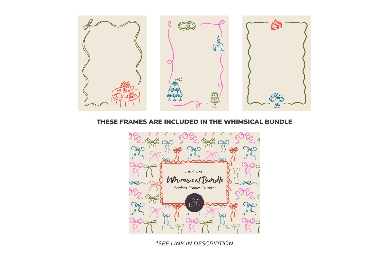 Whimsical Wedding Clipart