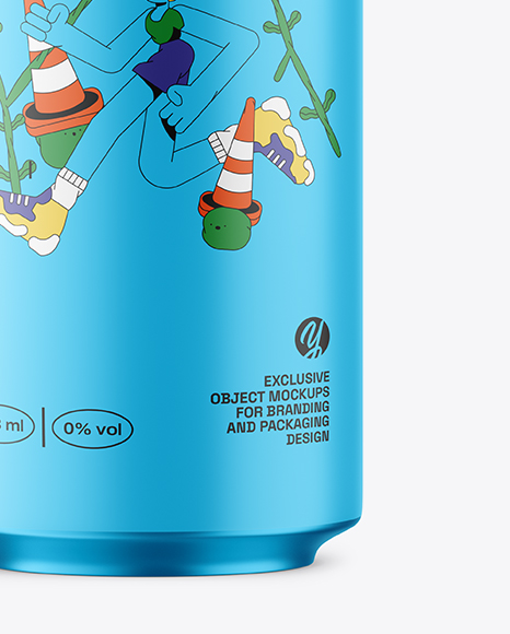 473ml Matte Aluminium Drink Can Mockup