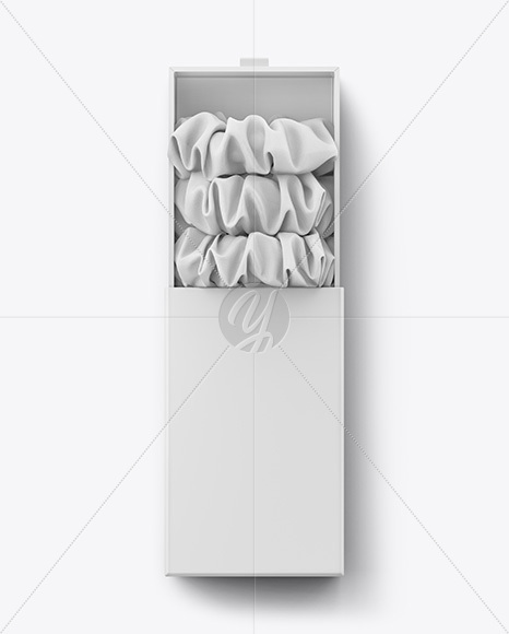 Silk Scrunchy in Box Mockup