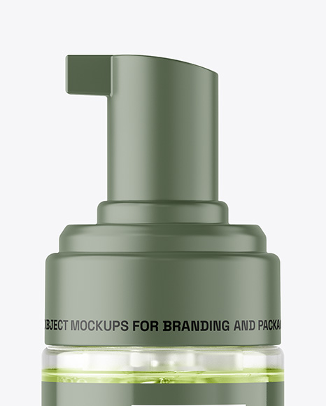 Clear Foam Pump Bottle with Box Mockup