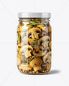 Glass Jar with Sliced ​​Champignons Mockup